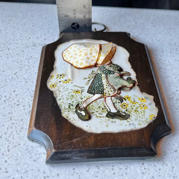 Vintage Holly Hobbie Wooden Wall Plaques With Ring Mounts - Picture 9 of 11